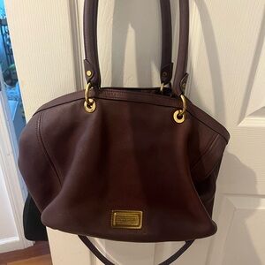 Burgundy tote MARC JACOBS leather bag